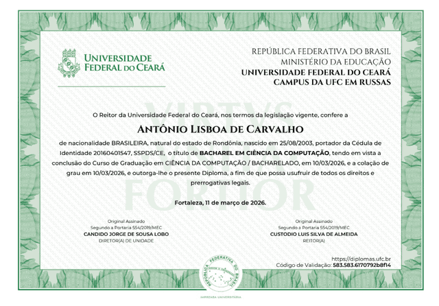 B.Sc. Computer Science diploma — UFC