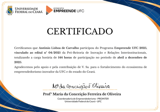 Entrepreneurship mentoring certificate — UFC